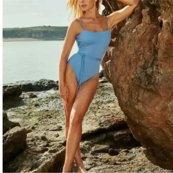 Blue One Piece Swimwear Classic Design